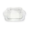 Porta Pyrex cuadrado moderno de pewter artesanal