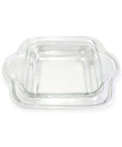 Porta Pyrex cuadrado moderno de pewter artesanal