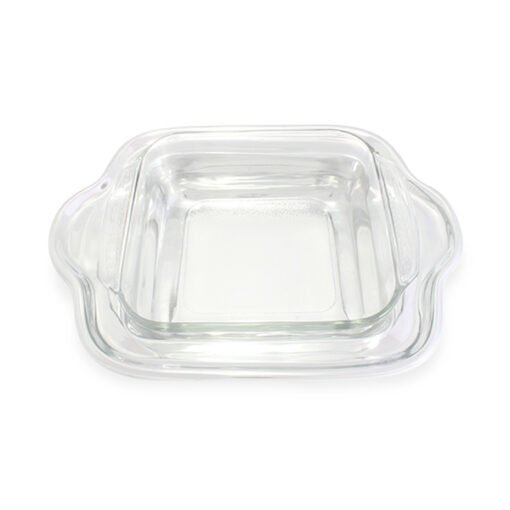 Porta Pyrex cuadrado moderno de pewter artesanal