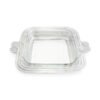 Porta Pyrex líneas cuadrado de pewter artesanal
