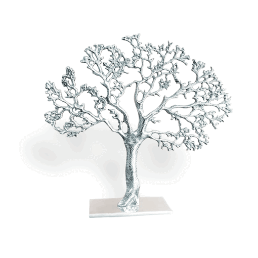 Adorno Árbol Japonés Grande de pewter, artesanía decorativa con diseño oriental.