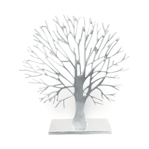 Adorno Árbol Varas Seco de pewter, decoración artesanal moderna.