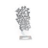 Adorno en forma de árbol con hojas modernas fabricado en pewter, ideal para decoración de interiores.