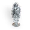 Virgen de Guadalupe resplandor de pewter con base artesanal