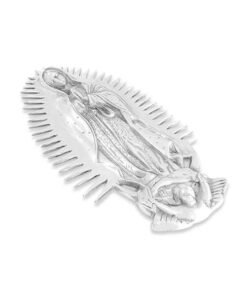 Virgen picos mediana de pewter con colgadera artesanal
