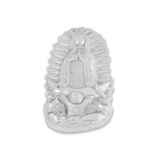 Virgencita Plis grande de pewter con colgadera artesanal