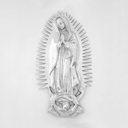 Virgen de Guadalupe picos de pewter con colgadera artesanal