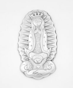 Virgencita Plis mediana de pewter con colgadera artesanal