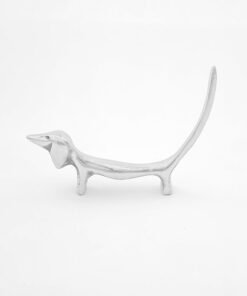Anillero perro salchicha de pewter artesanal