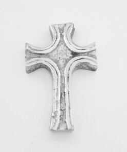 Cruz Rayas Cortadas mini de pewter artesanal