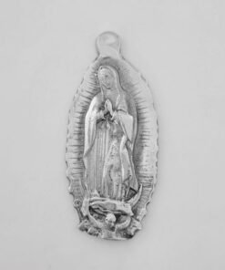 Virgen de Guadalupe mini de pewter con colgadera artesanal