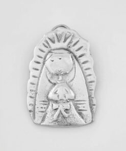 Virgencita Plis mini de pewter con colgadera artesanal