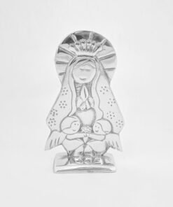 Virgencita Plis de pewter con base figura artesanal