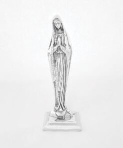 Virgen de pewter con base figura religiosa artesanal