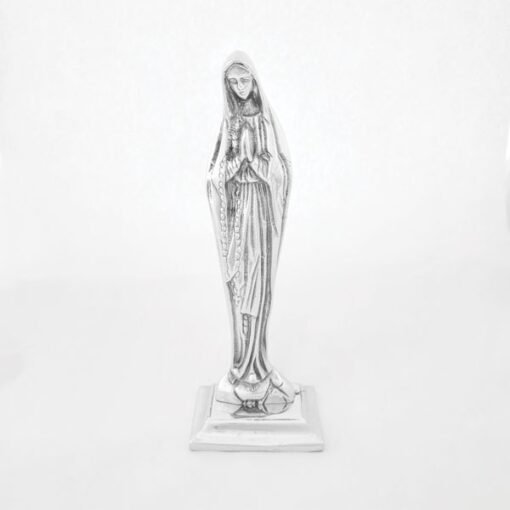 Virgen de pewter con base figura religiosa artesanal
