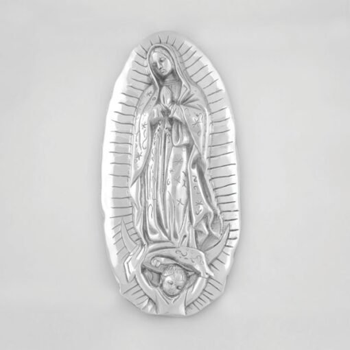 Virgen Guadalupe Resplandor de pewter con colgadera
