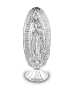 Virgen de Guadalupe Resplandor de pewter con base