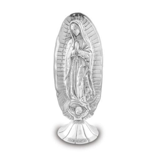 Virgen de Guadalupe Resplandor de pewter con base
