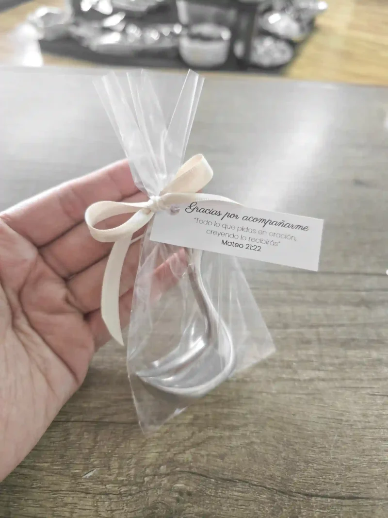 Recuerdo Anillero Cisne Bolsita de celofán, moño y tarjeta