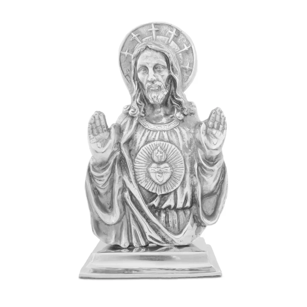 Sagrado Corazón de Jesús en Pewter