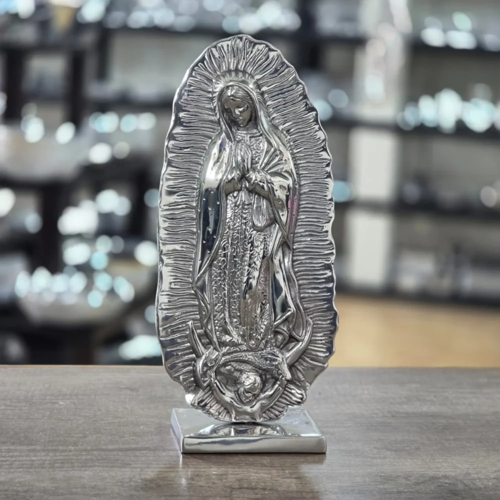 Virgen de Guadalupe Resplandor con base lisa ch